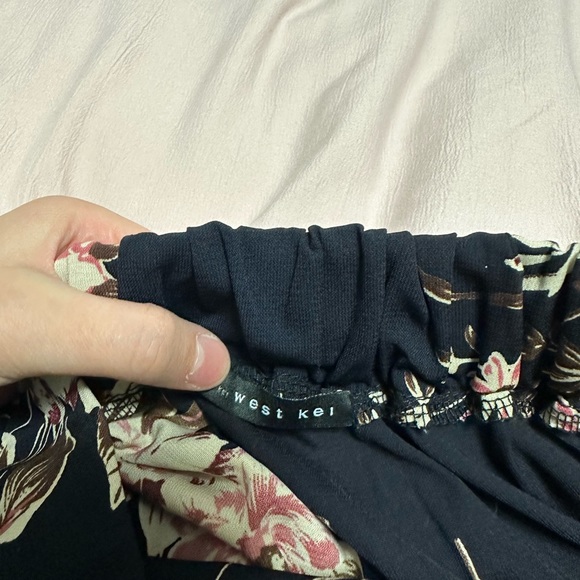 West Kei Navy Floral Faux Wrap Skirt - Picture 8 of 13